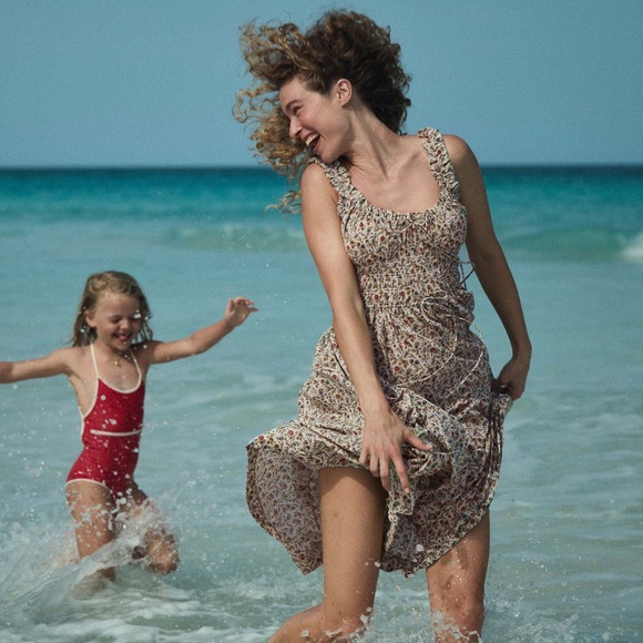 NWT Doen Emmaretta Cotton Smocked Midi Maxi Dress Jardin du Chateau Floral - Picture 4 of 16